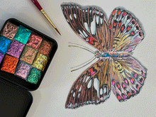 Load image into Gallery viewer, Ammolite Colour Shift Watercolour Paint Half Pan