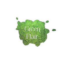 Load image into Gallery viewer, Green Flair Holographic Watercolour Paint Half Pan