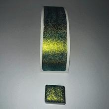 Load image into Gallery viewer, Green Flair Holographic Watercolour Paint Half Pan