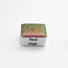 Load image into Gallery viewer, Red Flair Holographic Watercolour Paint Half Pan