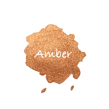 Load image into Gallery viewer, Amber Shimmer Watercolour Paint Half Pan