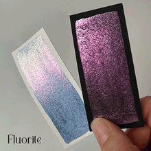 Load image into Gallery viewer, Fluorite Colour Shift Watercolour Paint Half Pan