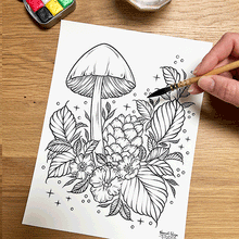 Load image into Gallery viewer, Floral Watercolour colouring pages