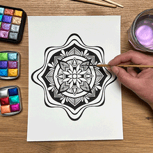 Load image into Gallery viewer, Mandala Watercolour colouring pages