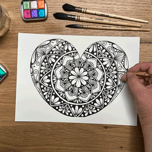 Load image into Gallery viewer, Mandala Watercolour colouring pages