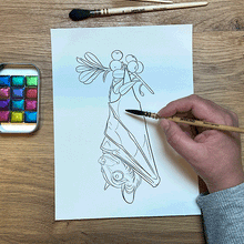 Load image into Gallery viewer, Animal watercolour colouring pages