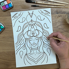 Load image into Gallery viewer, Watercolour colouring pages