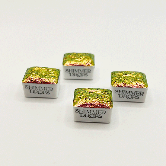 Colour Shift Watercolour Paint Half Pan Shimmer Drops Paint