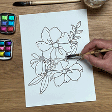 Load image into Gallery viewer, Floral Watercolour colouring pages