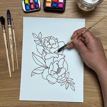 Load image into Gallery viewer, Floral Watercolour colouring pages