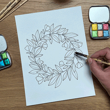 Load image into Gallery viewer, Floral Watercolour colouring pages