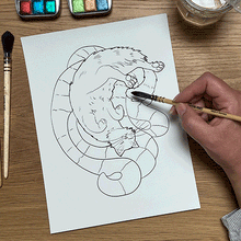 Load image into Gallery viewer, Animal watercolour colouring pages