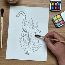 Load image into Gallery viewer, Animal watercolour colouring pages