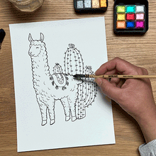 Load image into Gallery viewer, Animal watercolour colouring pages