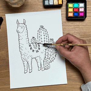 Animal watercolour colouring pages