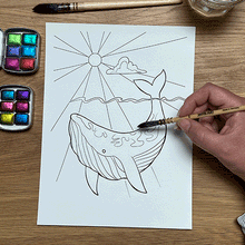 Load image into Gallery viewer, Animal watercolour colouring pages