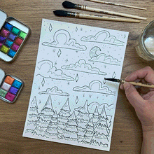 Load image into Gallery viewer, Watercolour colouring pages