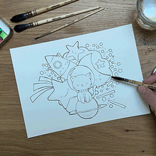 Load image into Gallery viewer, Cartoon watercolour colouring pages
