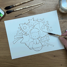 Load image into Gallery viewer, Cartoon watercolour colouring pages