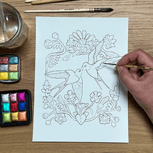 Load image into Gallery viewer, Animal watercolour colouring pages