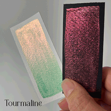 Load image into Gallery viewer, Tourmaline Colour Shift Watercolour Paint Half Pan