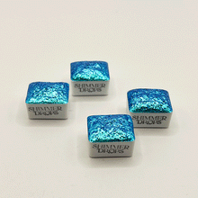 Load image into Gallery viewer, Turquoise Colour Shift Watercolour Paint Half Pan
