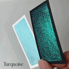 Load image into Gallery viewer, Turquoise Colour Shift Watercolour Paint Half Pan