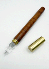 Load image into Gallery viewer, Glass Dip Pen with Wooden Handle
