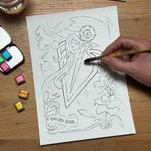 Load image into Gallery viewer, Apothecary Watercolour colouring pages
