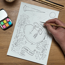 Load image into Gallery viewer, Apothecary Watercolour colouring pages
