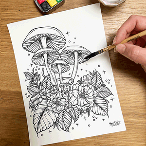 Floral Watercolour colouring pages