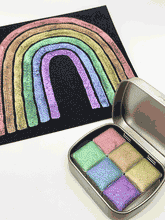 Load image into Gallery viewer, Holographic Rainbow Watercolour Palette
